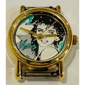 RARE Vintage 1980s Pop Art Graphic Watch Head Retro "Hair" Salon *No Band *Works